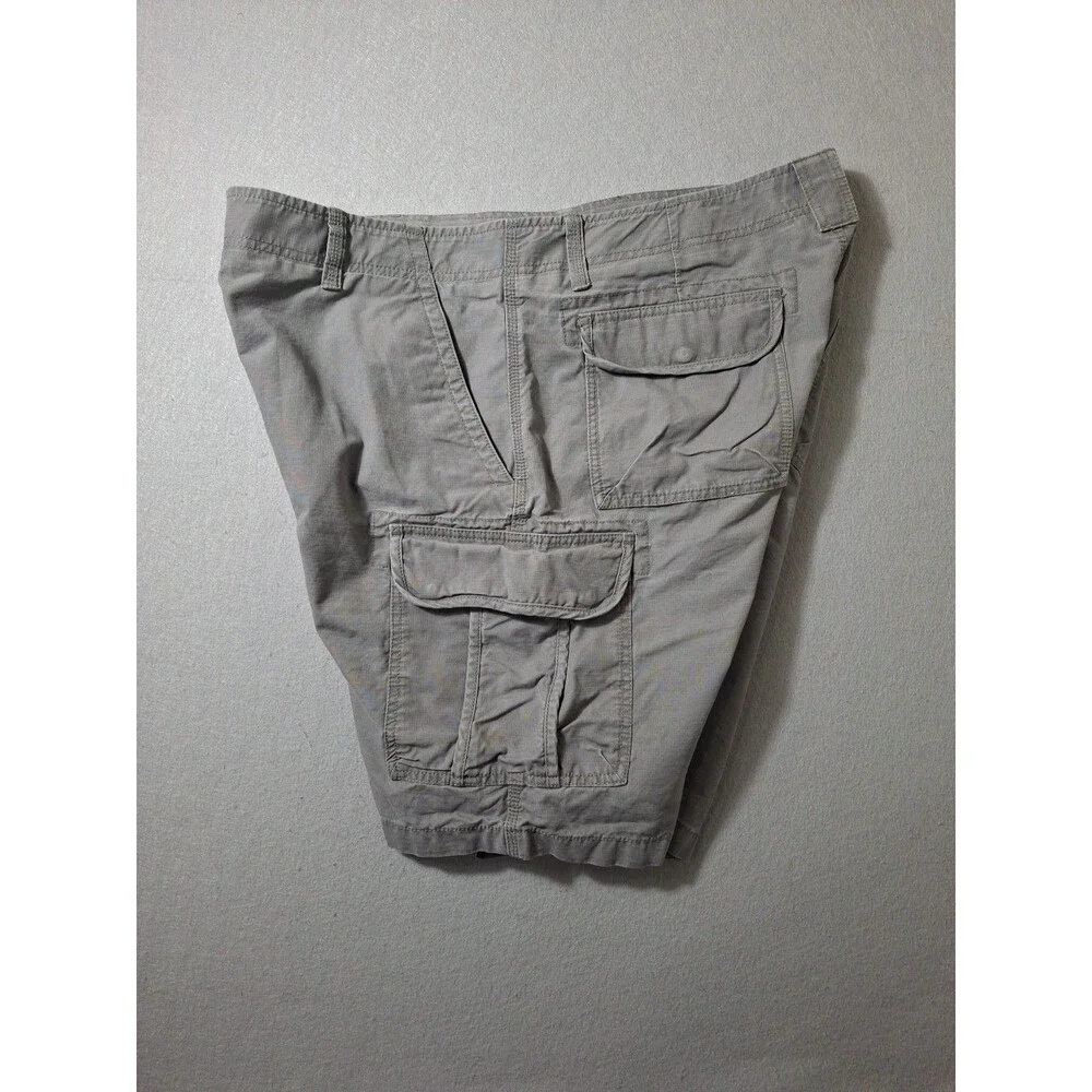 LL Bean Allagash Cargo Shorts Mens 42W Gray Cotton Outdoor Casual Hiking